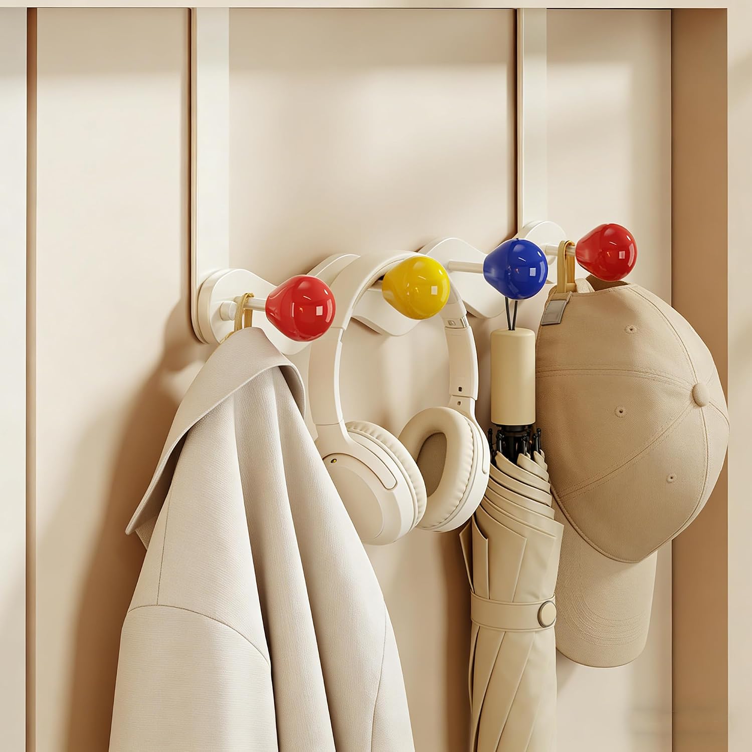 Over Door Coat Rack, Coat Hooks for Door Coat Hanger, Towel Hanger for Bathroom, Door Hanger Hooks, Hooks for Hanging Hat Key Towel Purse Robes Mudroom Entryway
