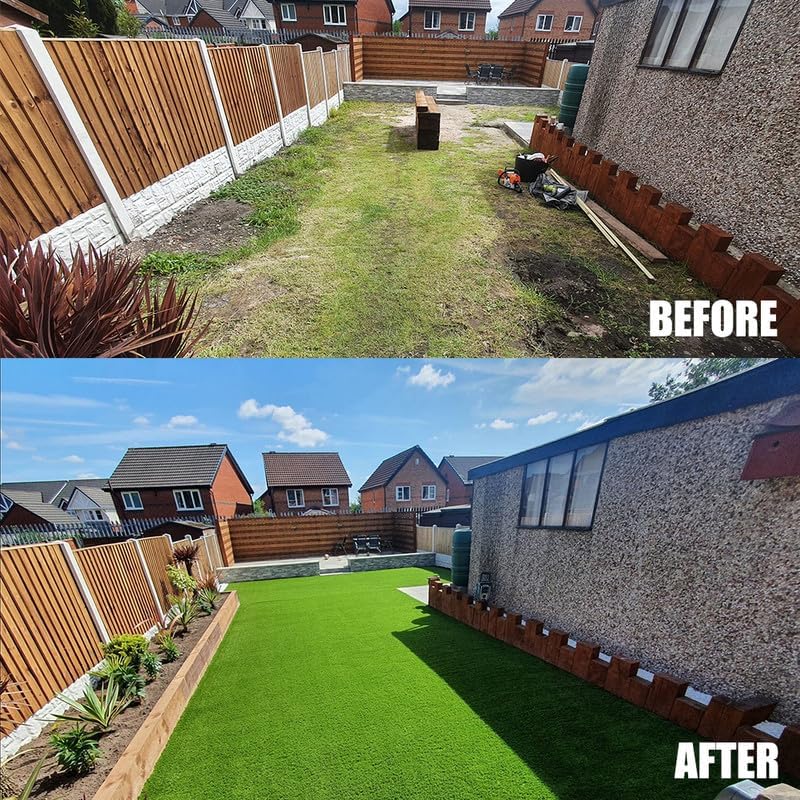 Miniatura 5 de Petgrow Tamaño de muestra de césped artificial de 1 x 1 pies, 1.5 pulgadas, respaldo de poliuretano grueso, realista, para interiores y exteriores,