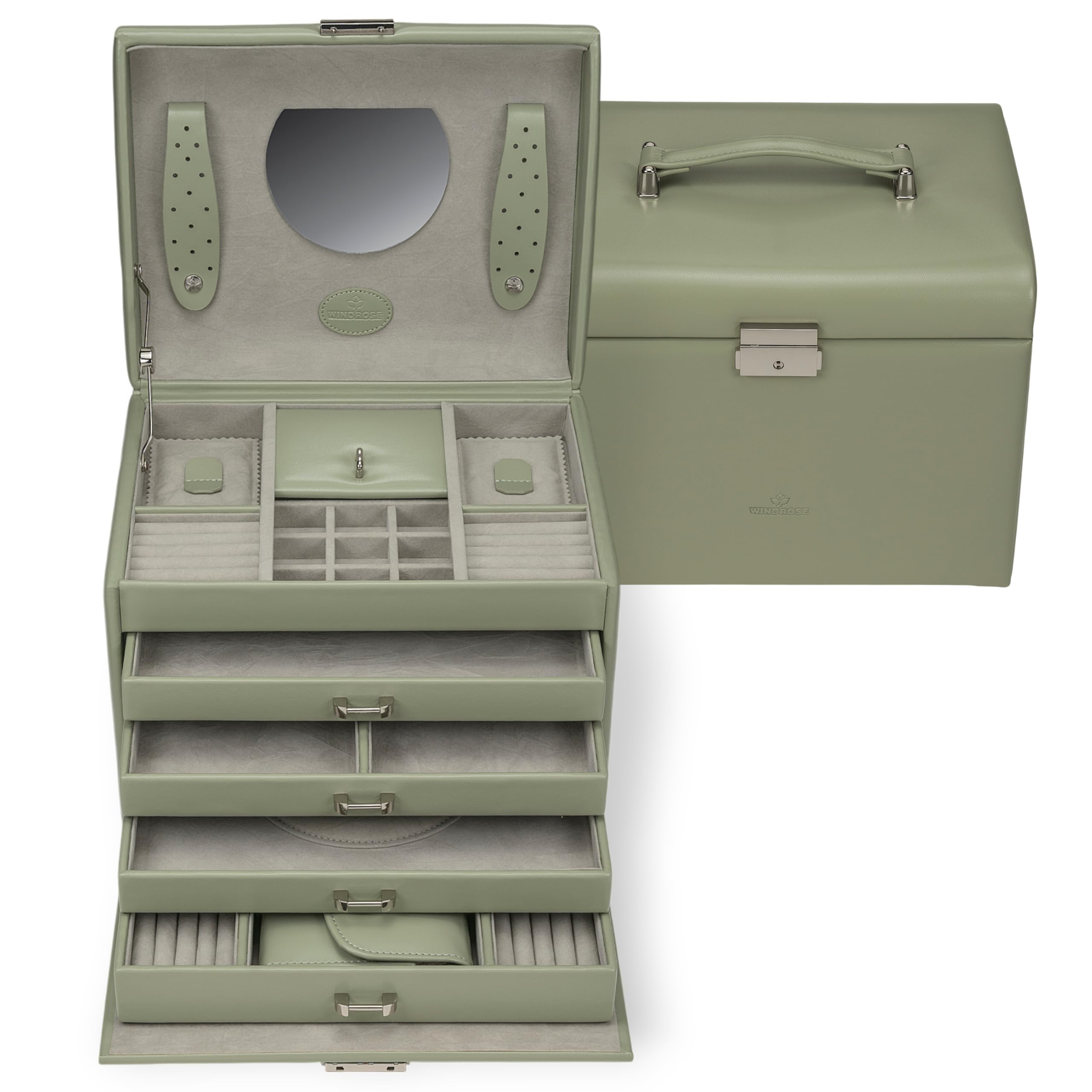 WINDROSE Merino Fashion Jewelry Box szałwia