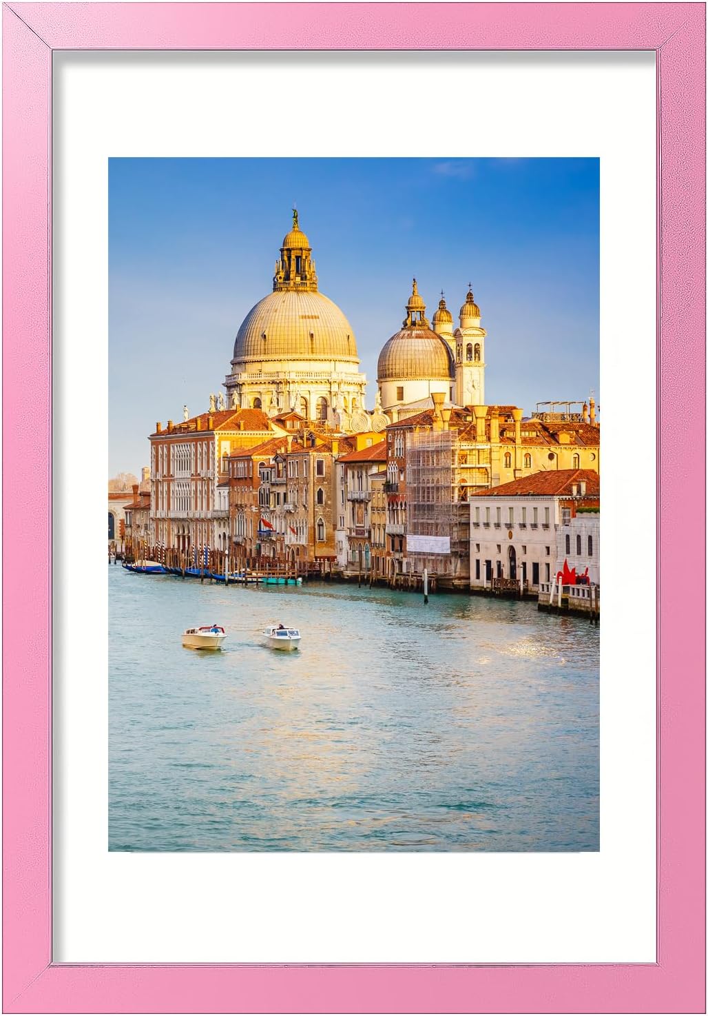 wyooxoo 12x18 Picture Frame Pink Solid Wood Photo Frames Display Pictures 10x14 with Mat or 12x18 Without Mat Colorful Frame For Tabletop Display or Wall Pink 12" x 18" ( 1 Pack )