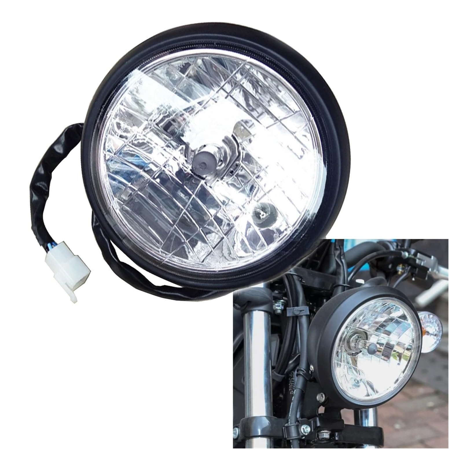 Faro Anteriore Moto Per Keeway Per Superlight 125 150 200 Per KLight 202 125 Moto Retro Superlight Faro Fari Testa Luce QJ200-2H Moto Anteriore Faro