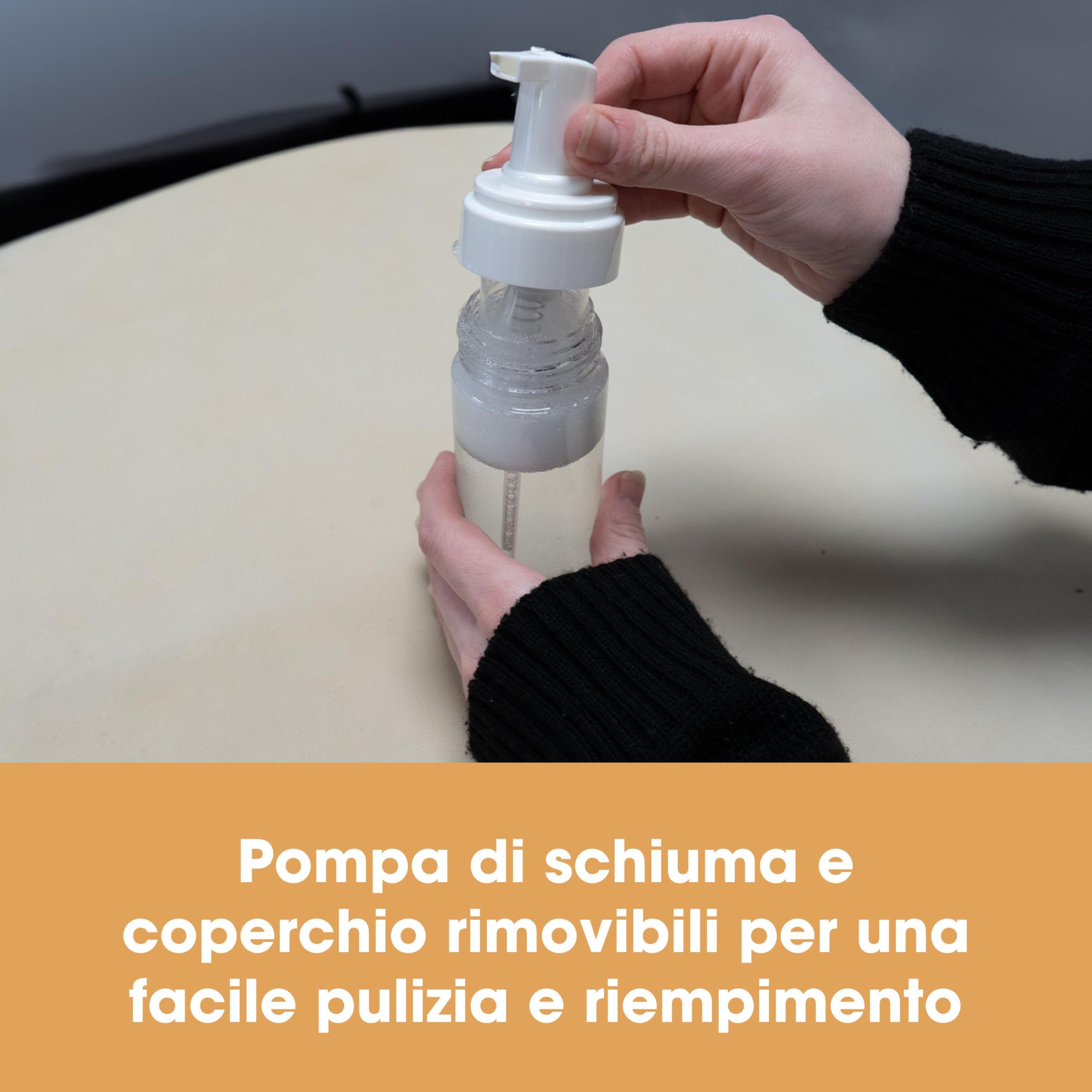 Bottiglia di schiuma da 150 ml – Dispenser a pompa per detergenti/sapone/shampoo – crea schiuma per una facile pulizia (1)