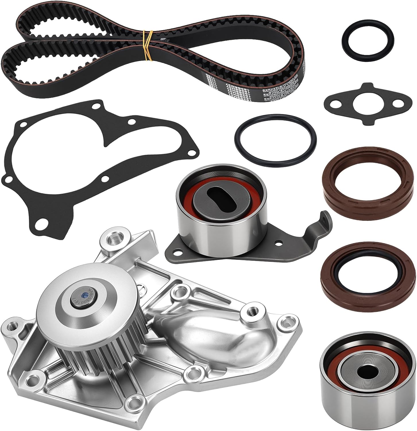 Engine Timing Belt Kit with Water Pump for Toyota Camry RAV4 Celica MR2 Solara 1987-2001 2.0L 2.2L - Includes Tensioner, Roller Bearing, Seals - Replaces TCKWP199