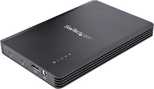 StarTech.com Carcasa Thunderbolt 3 NVMe de 4 bahías, para unidades SSD NVMe M.2, 1 puerto DisplayPort de vídeo2 puertos descendentes TB3, 40Gbps,