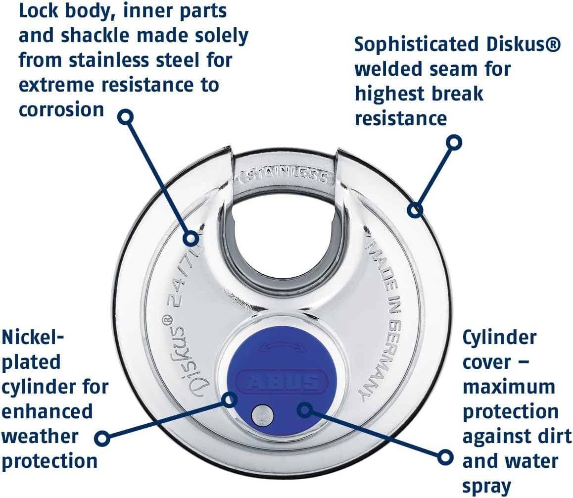 ABUS 24/70 Diskus Stainless Steel Padlock Keyed Alike