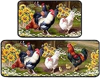 Vista 24 de Juego de 2 alfombras de cocina de vino, alfombras y tapetes de cocina de vasos de vino 3D, antideslizantes, lavables, absorbentes, de microfibra