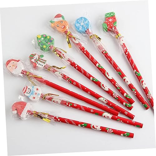 Miniatura 8 de EXCEART 12 lápices de goma de borrar para niños, lápices de dibujos animados para niños, suministros escolares, lápices de regalo de madera para