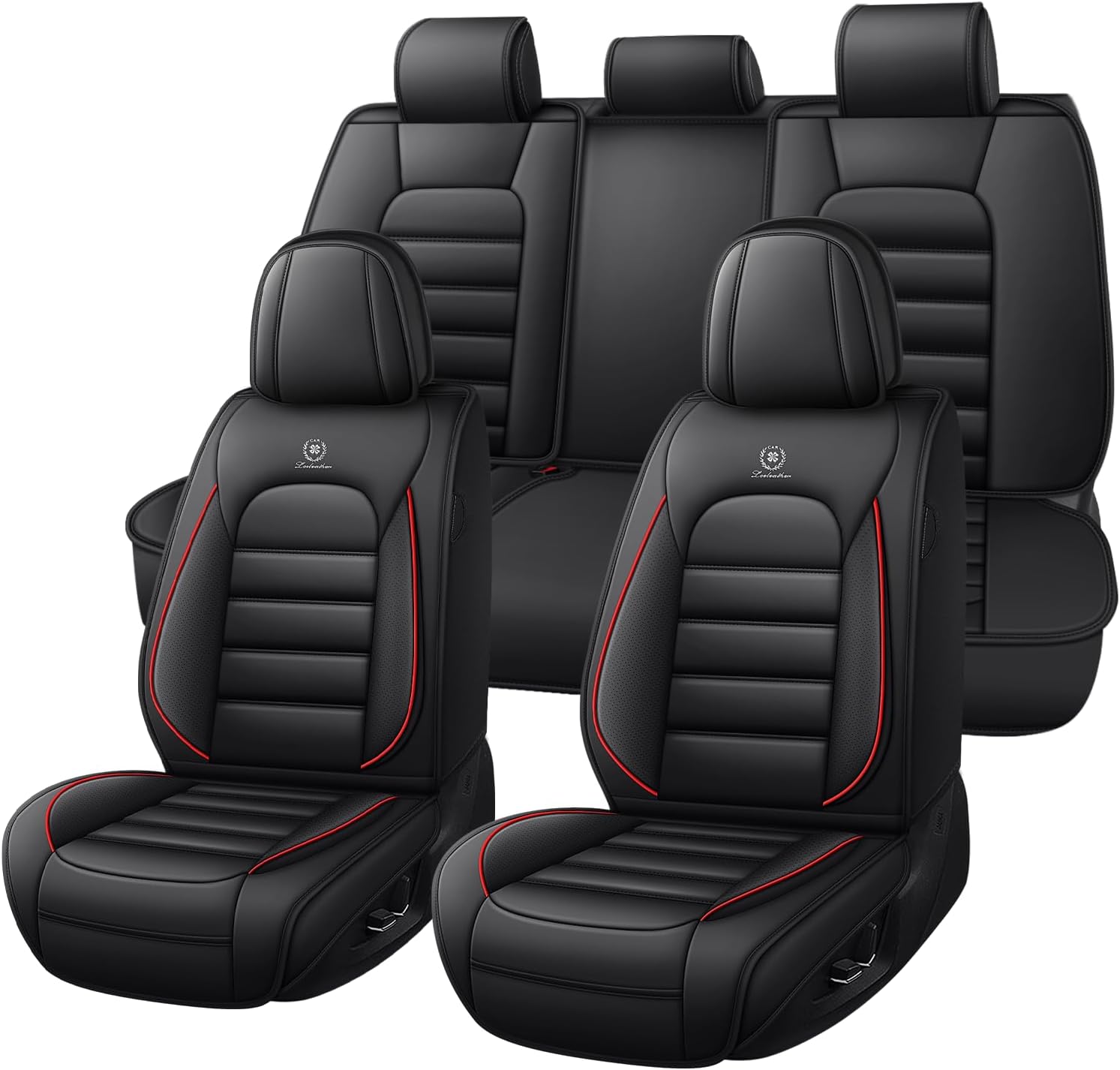 for 2007-2025 Jeep Wrangler Seat Covers 4 Door, Waterproof Nappa Leather Car Seat Covers for Jeep Wrangler, Anti-Slip & Comfortable(Full Set Blue & White)