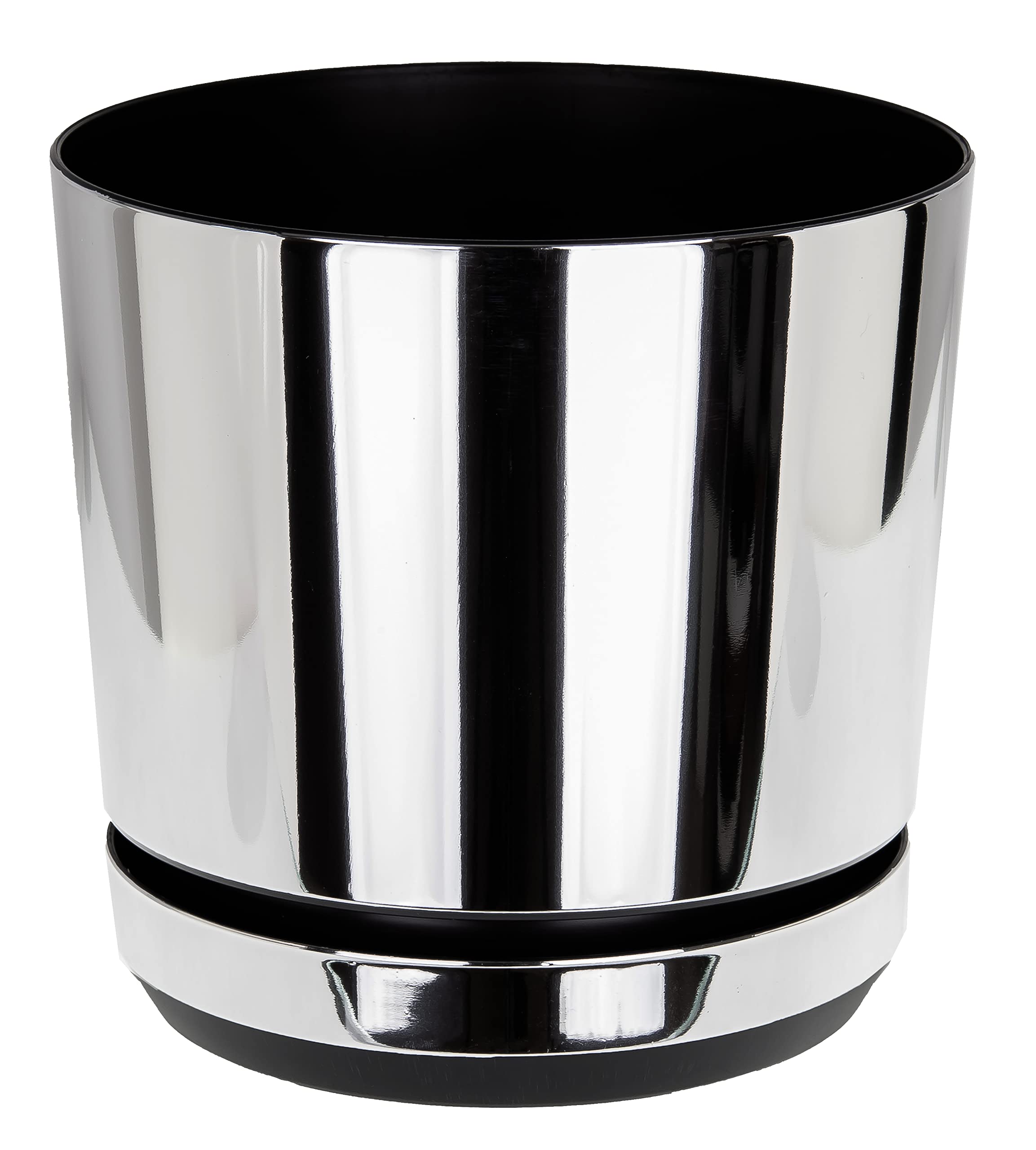 KORAD Mirror Indoor Plant Pots with Drainage Holes and Matching Saucer, Round, Modern and Decorative Flowerpot for All Houseplants, 6 sizes, 25 colours (26 cm - 10.2 inch)