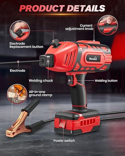 Miniatura 6 de Sakertool - Máquina de soldadura portátil eléctrica soldador de mano IGBT con 5 ajustes de corriente variables - Pistola de soldadura de arco