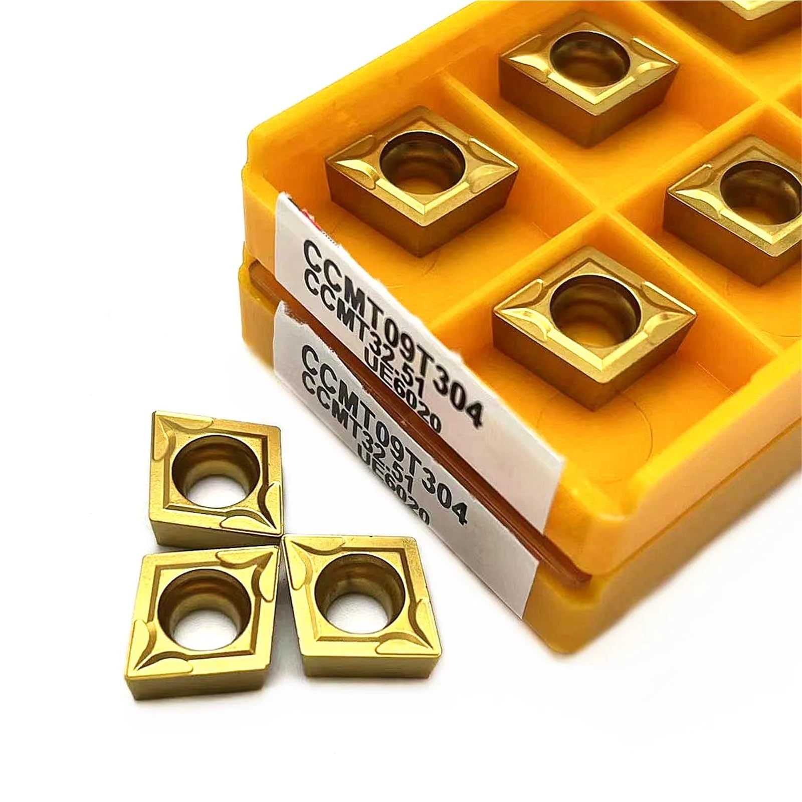 plaquita de torneado, 10 piezas CCMT09T304 VP15TF UE6020 US735 Herramienta de torneado interno CNC carburo fresado CCMT09T308 torno CCMT(Ccmt09t304 Us735)