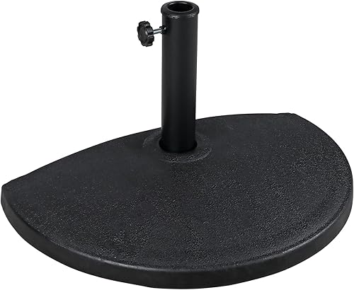 Miniatura 8 de COBANA Base de sombrilla de patio semicircular, soporte de sombrilla de resina resistente de 33 libras