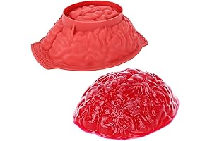 Brain Jello Mold Silicone, 3-Inch Depth for Realistic Brain-Shaped Desserts