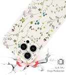 RALEAVO Floral Case for iPhone 13 Pro Max, Flower Branch Pattern Design Cute Cover Case for Girls Women Slim Thin Soft Silicone Shockproof Anti-Slip Phone Case for iPhone 13 Pro Max (6.7"),Beige | for iPhone 13 Pro Max Case with Cute Flower Branch Pa
