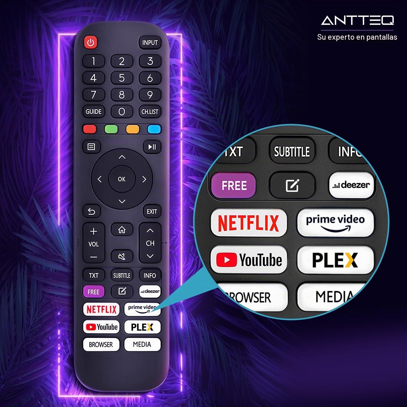 Antteq Vita Smart TV 32 Pulgadas,(Televisores 81cm) 2K D-LED,App Store,Share to TV,Netflix/Youtube/Pluto TV,WiFi,Modelo 2024