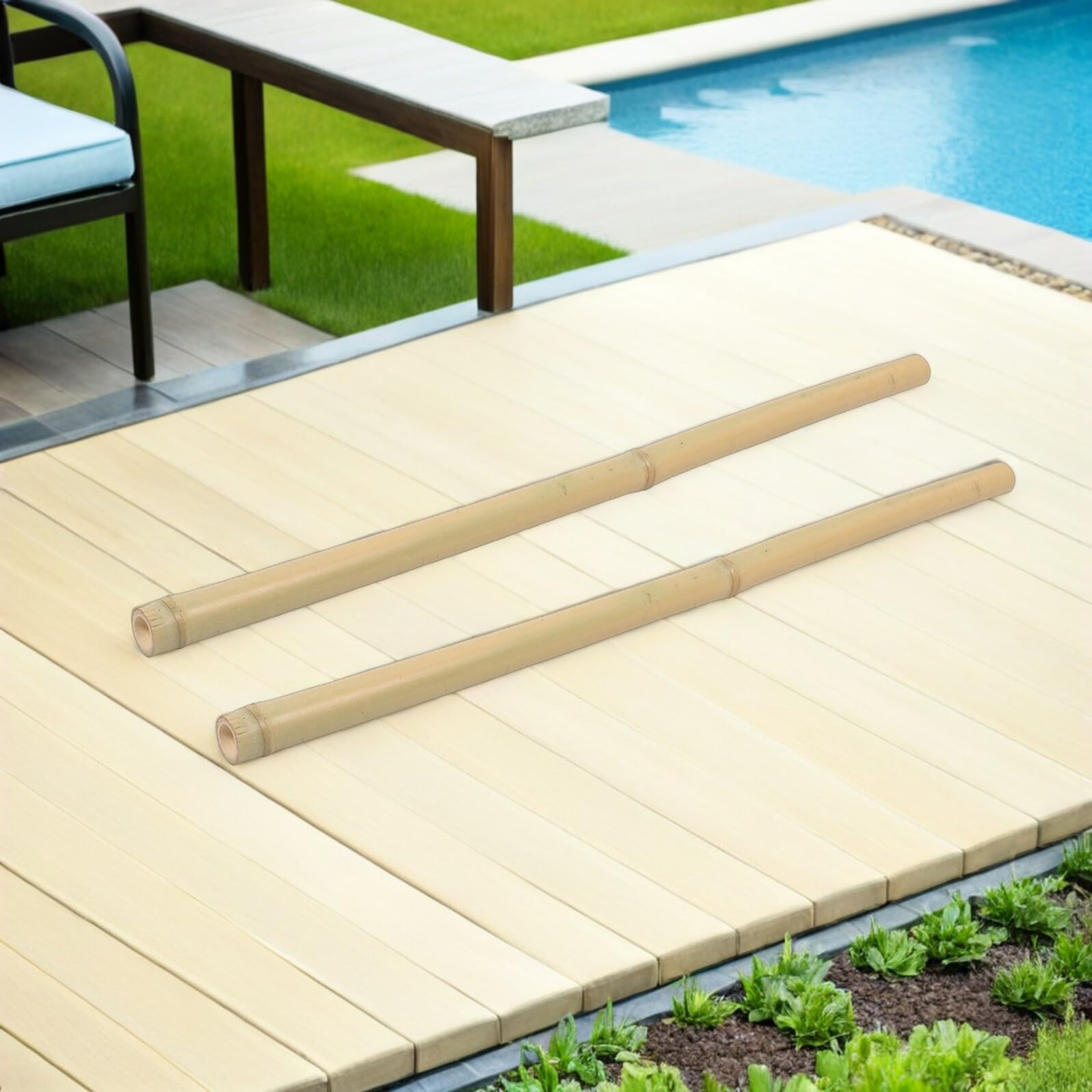 10 Unidades Estacas de Bambú Naturales de 50 Cm para Jardinería, Cañas Redondas Decorativas y Protectoras para Tomates y Plantas Trepadoras en Jardín E Interior