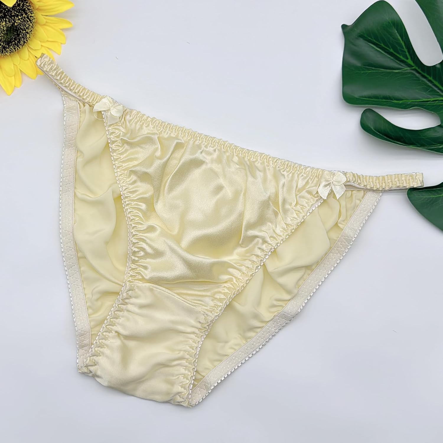 Women Silk Satin Panties Sexy Briefs Soft Fit Summer Beach Bikini Thong,G-String Perfect for Daily Underwear - Image 3