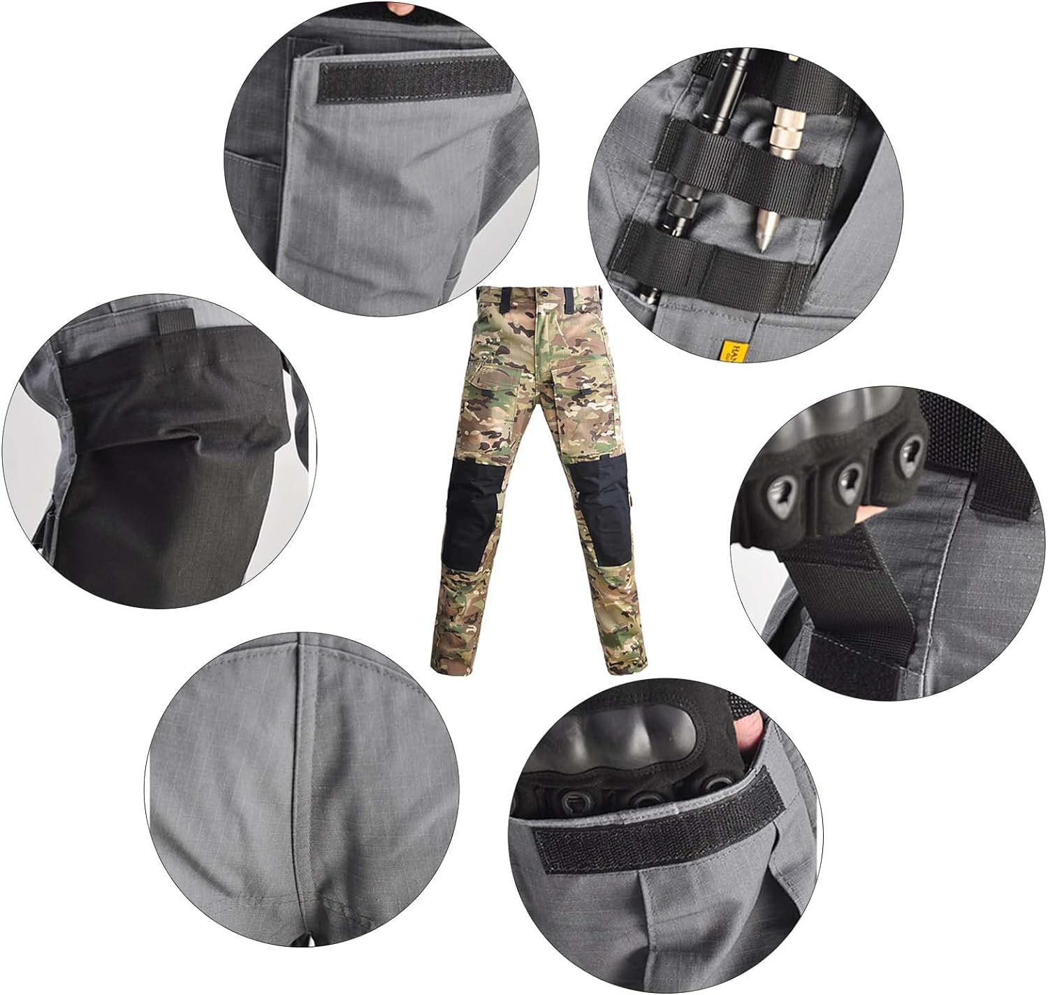 Kurtka Taktyczna Terenowa, Wodoodporna I Ripstop | Wiele Kieszeni, Dopasowany Krój, Odpowiedni Do Jazdy W Trudnym Terenie, ćwiczeń Wojskowych (Gray Pants Medium)