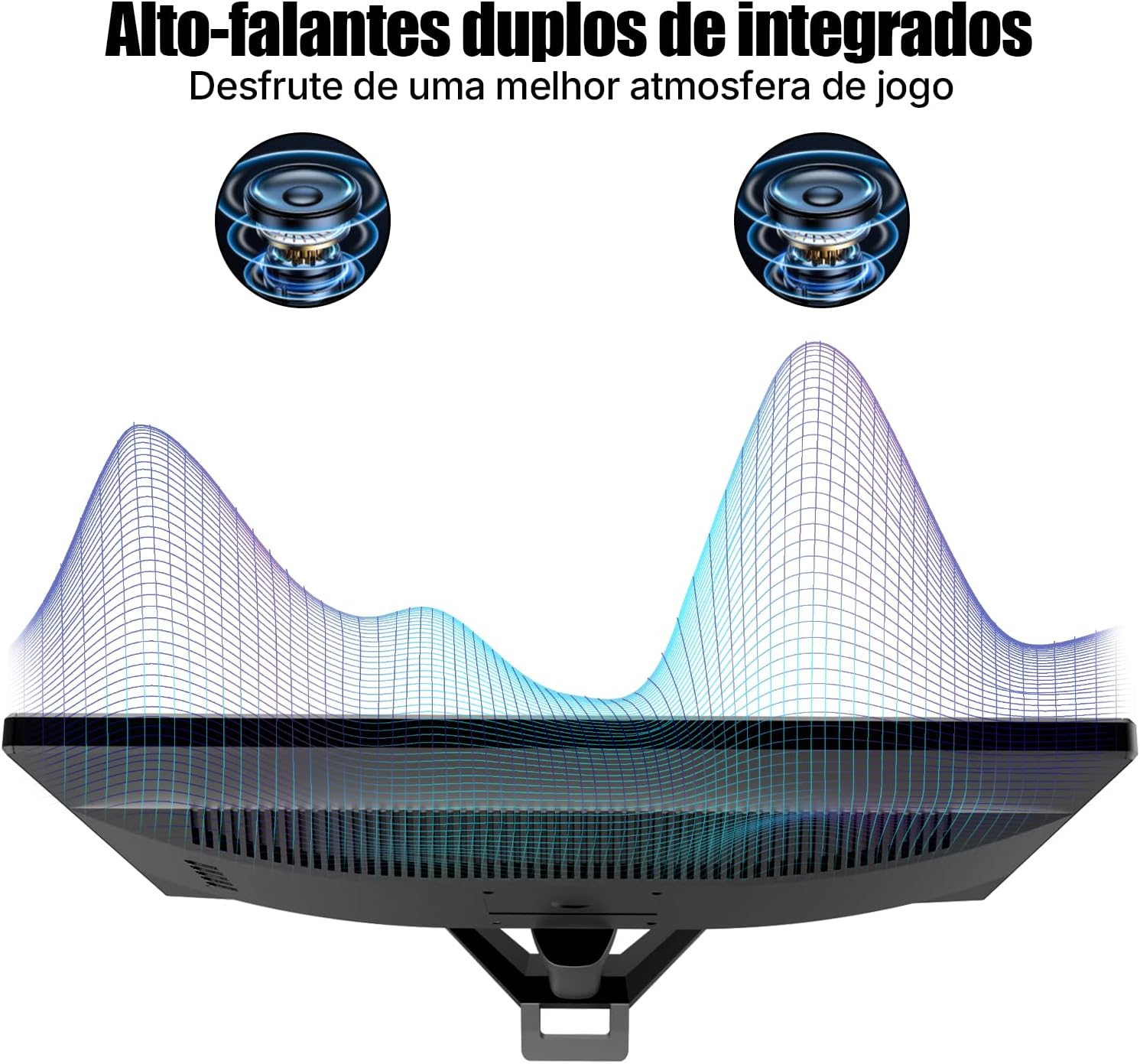 Monitor LED 21,5 Polegadas, Alto-falantes Integrados, Full HD 1920x1080, 100 Hz, 230cd/m², HDMI/VGA/3.55