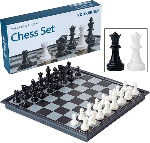Juegos de ajedrez para adultos y niños, tablero magnético de ajedrez, juguetes educativos plegables y portátiles de 9.7 pulgadas, adecuado tanto