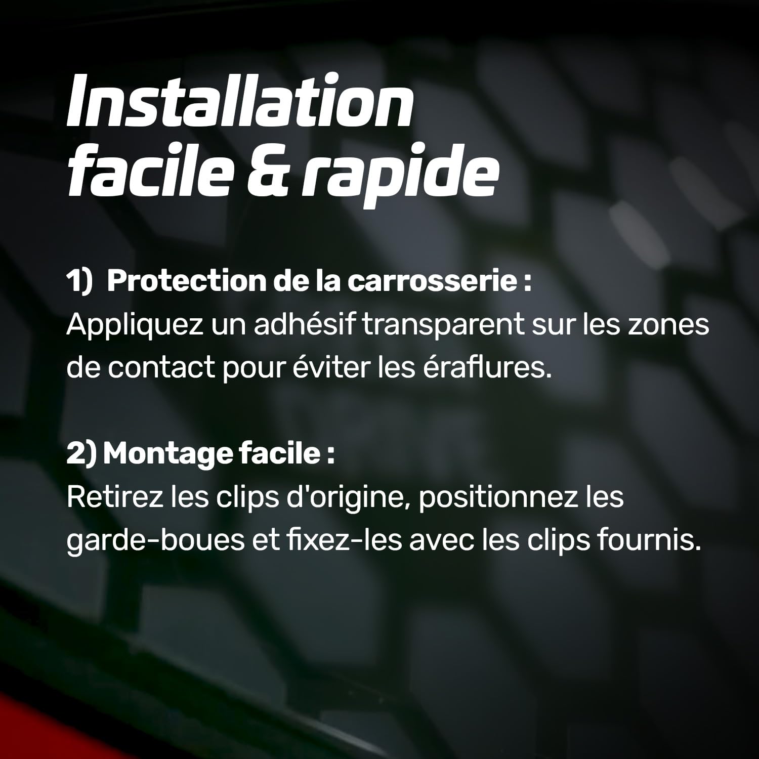 Garde-Boues Discrets – Tesla Model 3 – Lot de 4 – Protection Anti-Projection – Installation Facile – Compatible Tesla Model 3 2019 à aujourd'hui