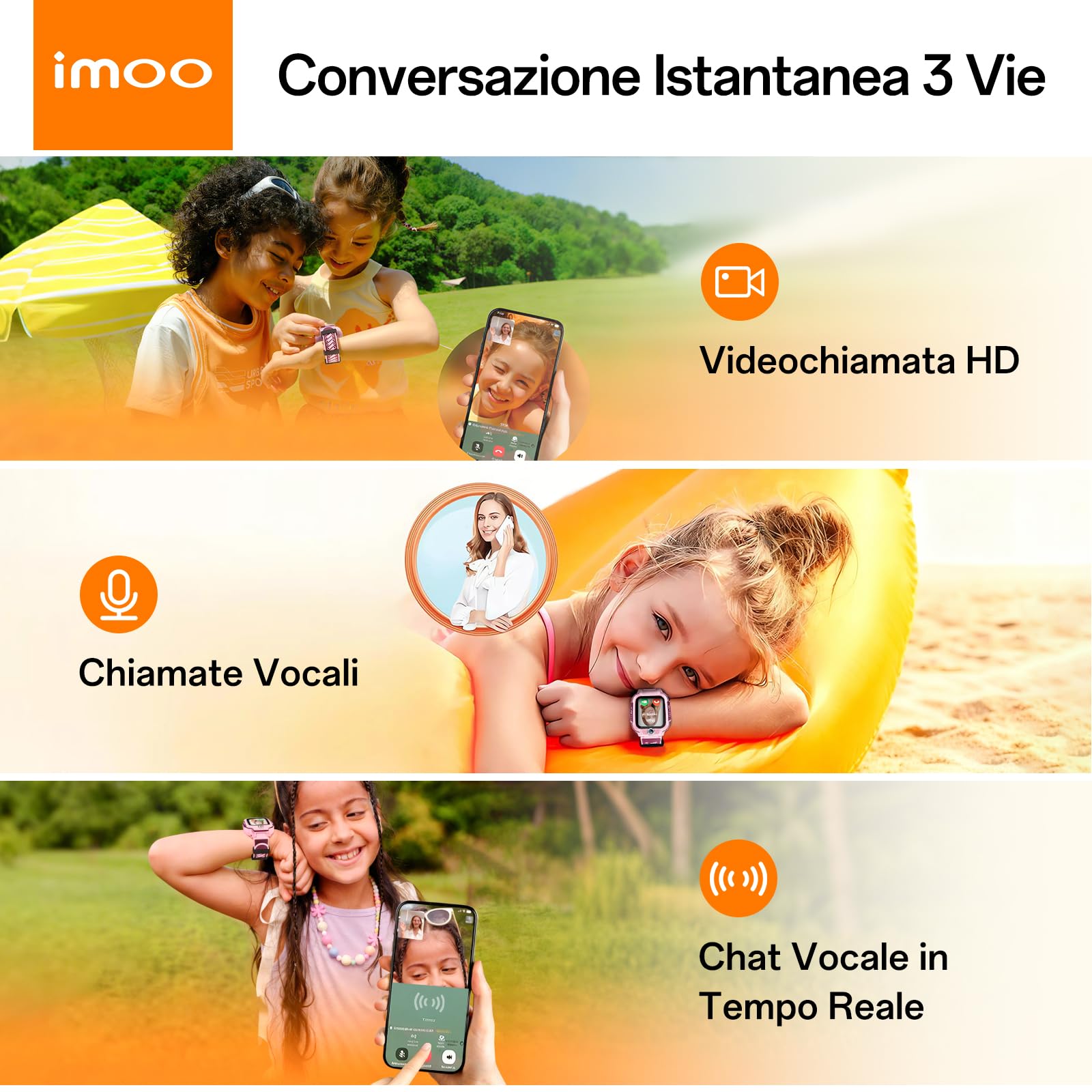 imoo Z3 Smartwatch per Bambini, Chiamate 4G Video/Voce e Tracciatore GPS in Tempo Reale, Resistente all’Acqua fino a 20m, Controllo Parentale e Protezione di Sicurezza con kit di accessori(Rosa)