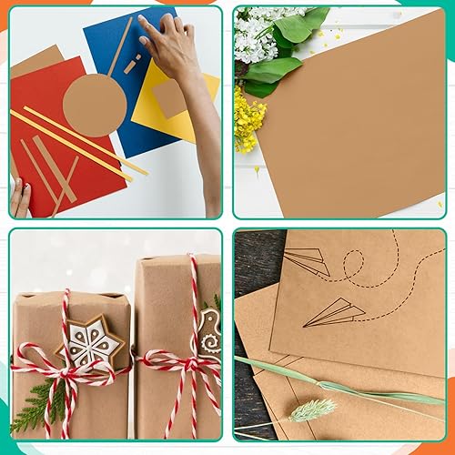 Miniatura 4 de 50 hojas de cartulina kraft marrón de 5 x 7 pulgadas, papel de impresora pesado para invitaciones, álbumes de recortes, arte, manualidades, tarjetas