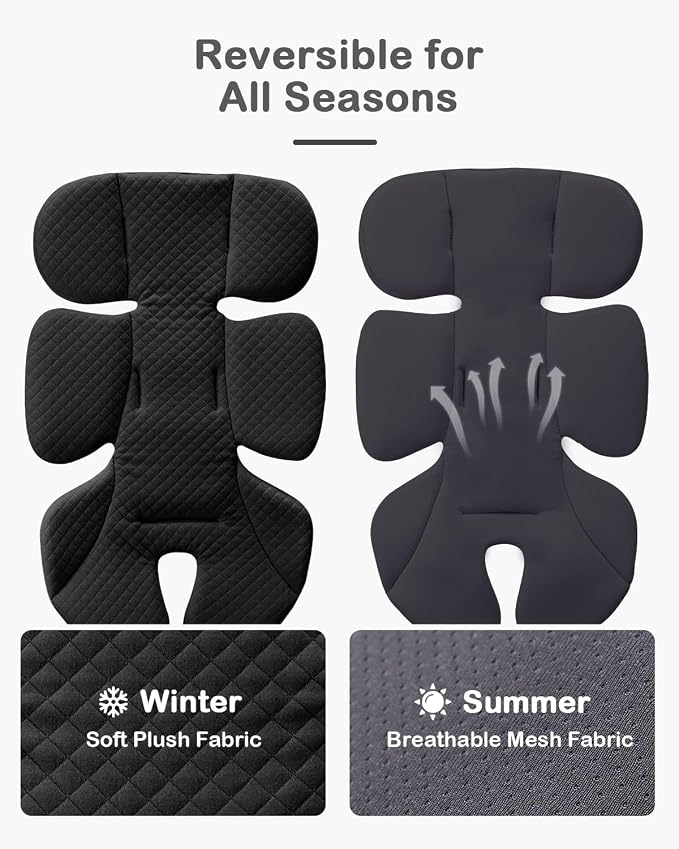 Reductor para auto bebé con soporte ajustable para cabeza, reversible, negro miniatura 4