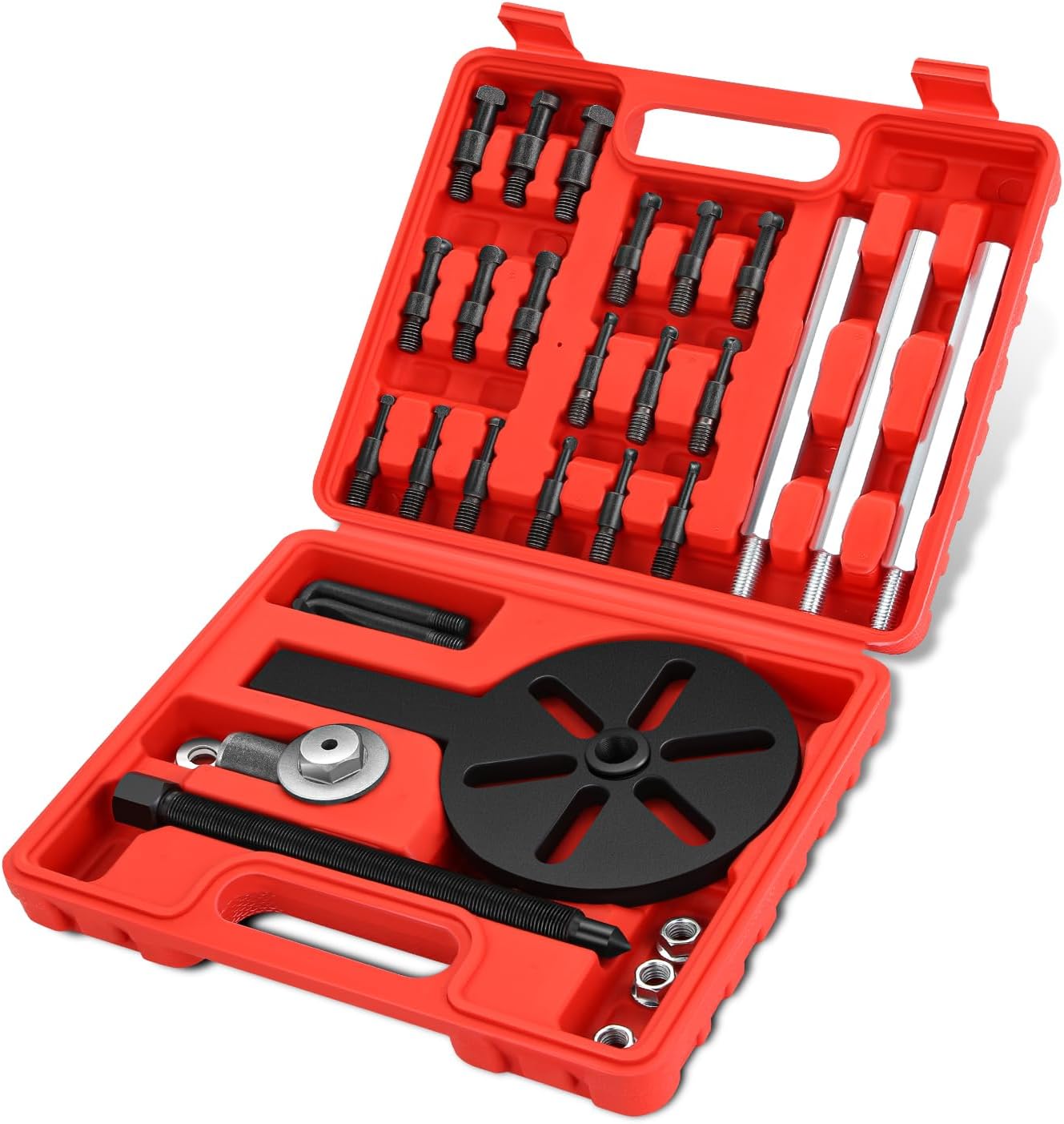 DNA Motoring 21 in 1 Bearing Puller, Bearing Extractor Removal Tool, Inner Hole Three-Jaw Puller with Curved Hook, Collet Multi-Functional Bearing Removal Tool, TOOLS-00606