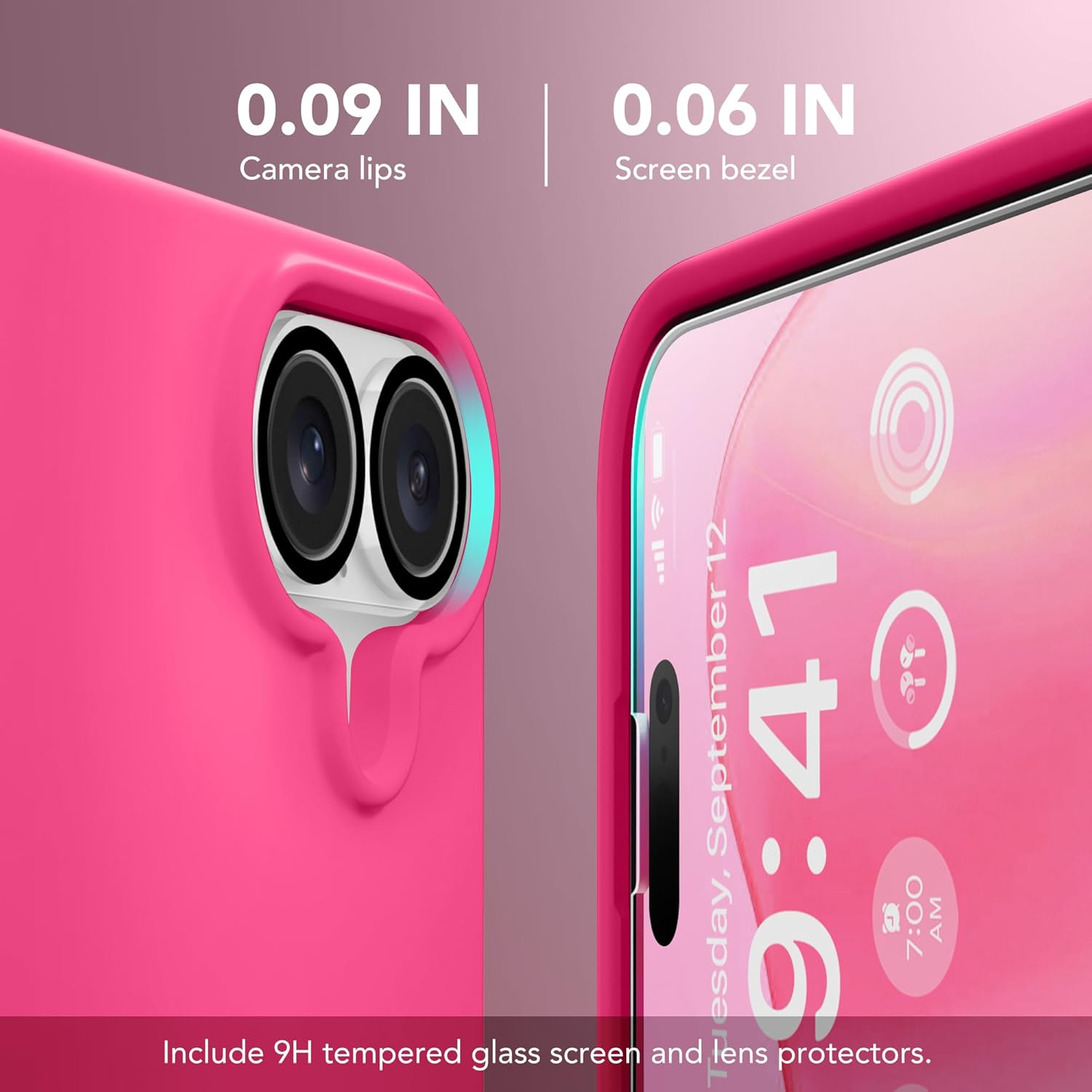 GONEZ Magnetic for iPhone 16 Case, Compatible with MagSafe, [Screen Protector + Camera Lens Protector], Liquid Silicone Shockproof Protective Phone Case for iPhone 16 6.1", Hot Pink - Image 6