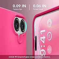 Vista 668 de GONEZ Funda de silicona para iPhone 15 Pro Max, compatible con Magsafe, protector de cámara + protector de pantalla, forro de microfibra suave Negro