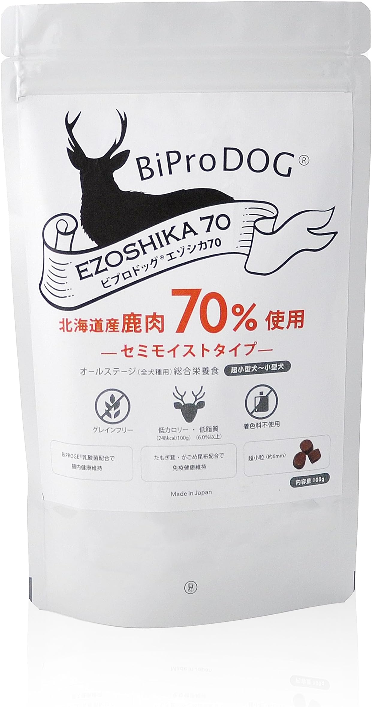 Amazon.co.jp ビプロドッグエゾシカ70 ドッグフード 小型犬 シニア 無添加 半生 【 セミモイストフード 】 グレインフリー