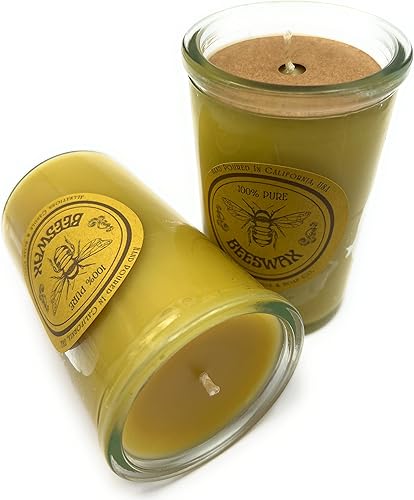 Miniatura 3 de Allnations Candle Co, velas de cera de abeja 100% cruda, hasta 34 horas, aroma de miel natural, sin humo, combustión limpia (5 onzas)