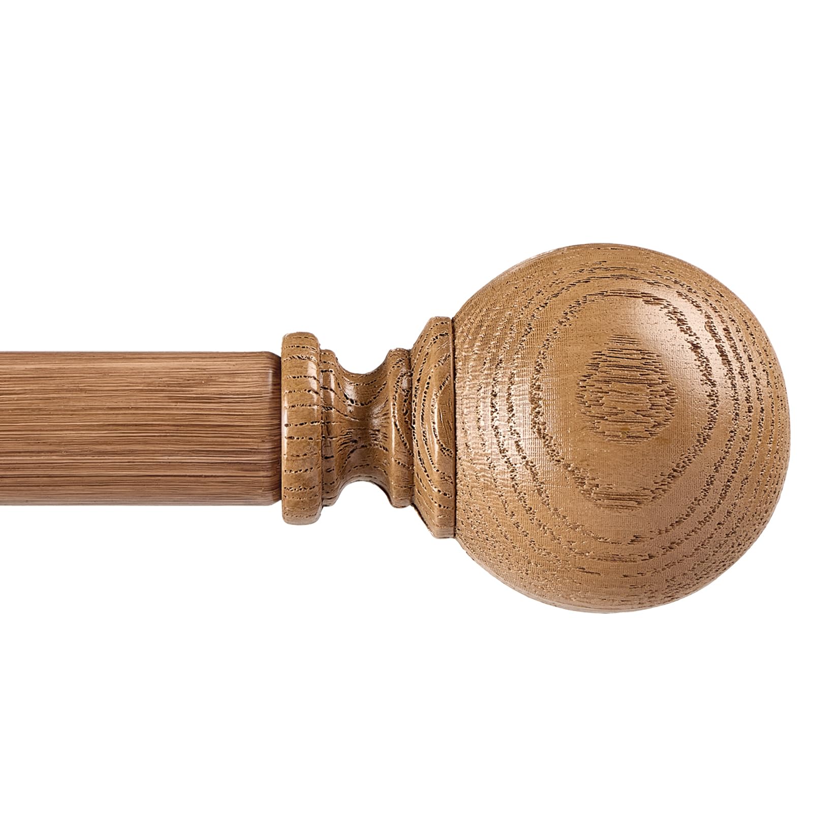 PeSenp Wooden Effect Curtain Poles for Eyelet Curtains 98 to 330 cm, 25 mm Extendable Metal Curtain Poles with Solid wood Finials （Window Size: 58-310 cm)