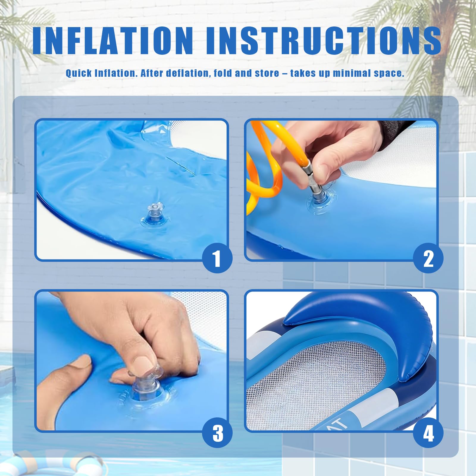 Amaca ad acqua con rete, lettino gonfiabile con poggiatesta, materasso ad aria per piscina per adulti, 150 x 70 cm, lettino da piscina per adulti, per piscina, lago e spiaggia, accessorio per piscina