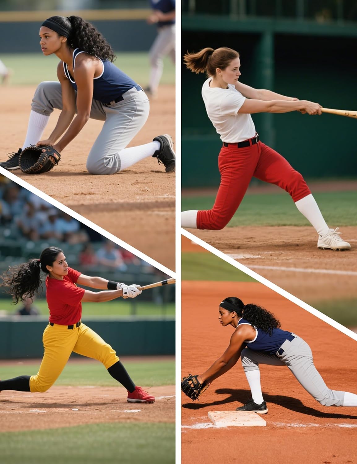 Dreammoneky Women's Softball Pants Low-Rise 3/4 Tapered Leg Baseball Pants with Dual-Layer Knee Protection for Youth Girls - Image 5