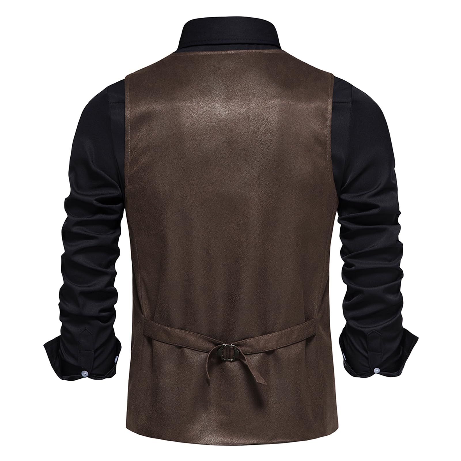 MakingDa Gilet da uomo formale senza maniche con scollo a V in pelle scamosciata gilet Business Casual Suit Vest