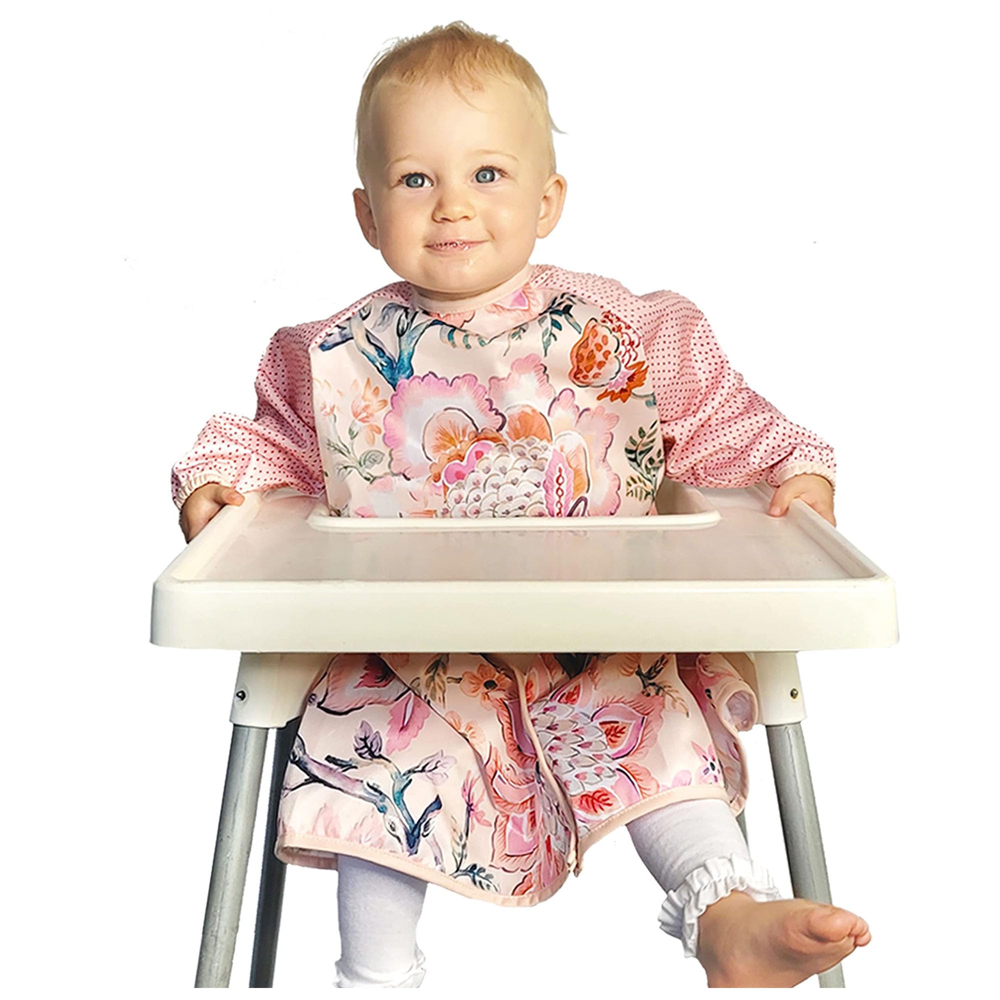 Bibbrella Premium Baby Led Weaning Bib - Full Coverage with Lap Protection - Water-Resistant Long Sleeve Smock