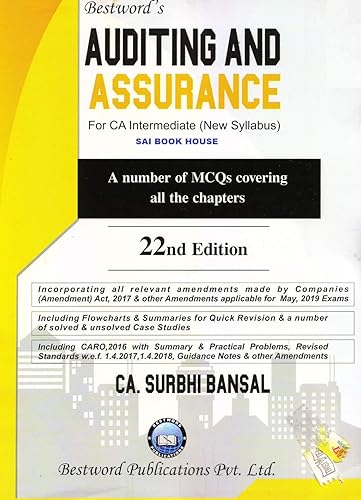 Bestword's Auditing And Assurance For CA Inter (New Syllabus) By CA. Surbhi Bansal