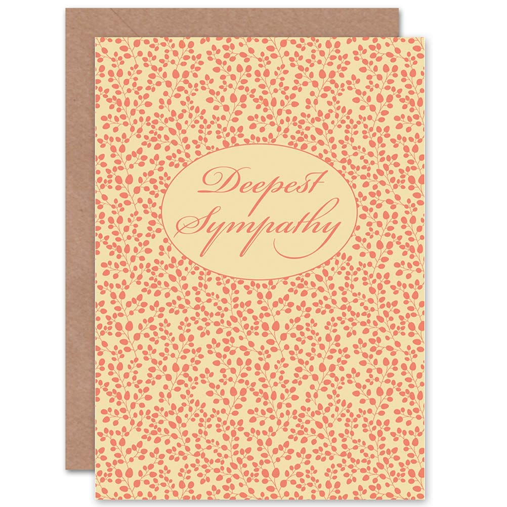 Wee Blue Coo CARD GREETING BEREAVED SYMPATHY DEEPEST RED LEAF