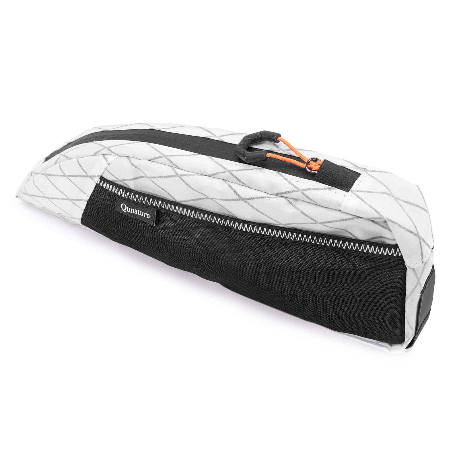 Sacoche Top Tube Vélo 1,75 L Étanche et Réfléchissante, Sacoche de Cadre Vélo Imperméable Résistante pour Bikepacking, Route, Gravel et VTT, Blanc