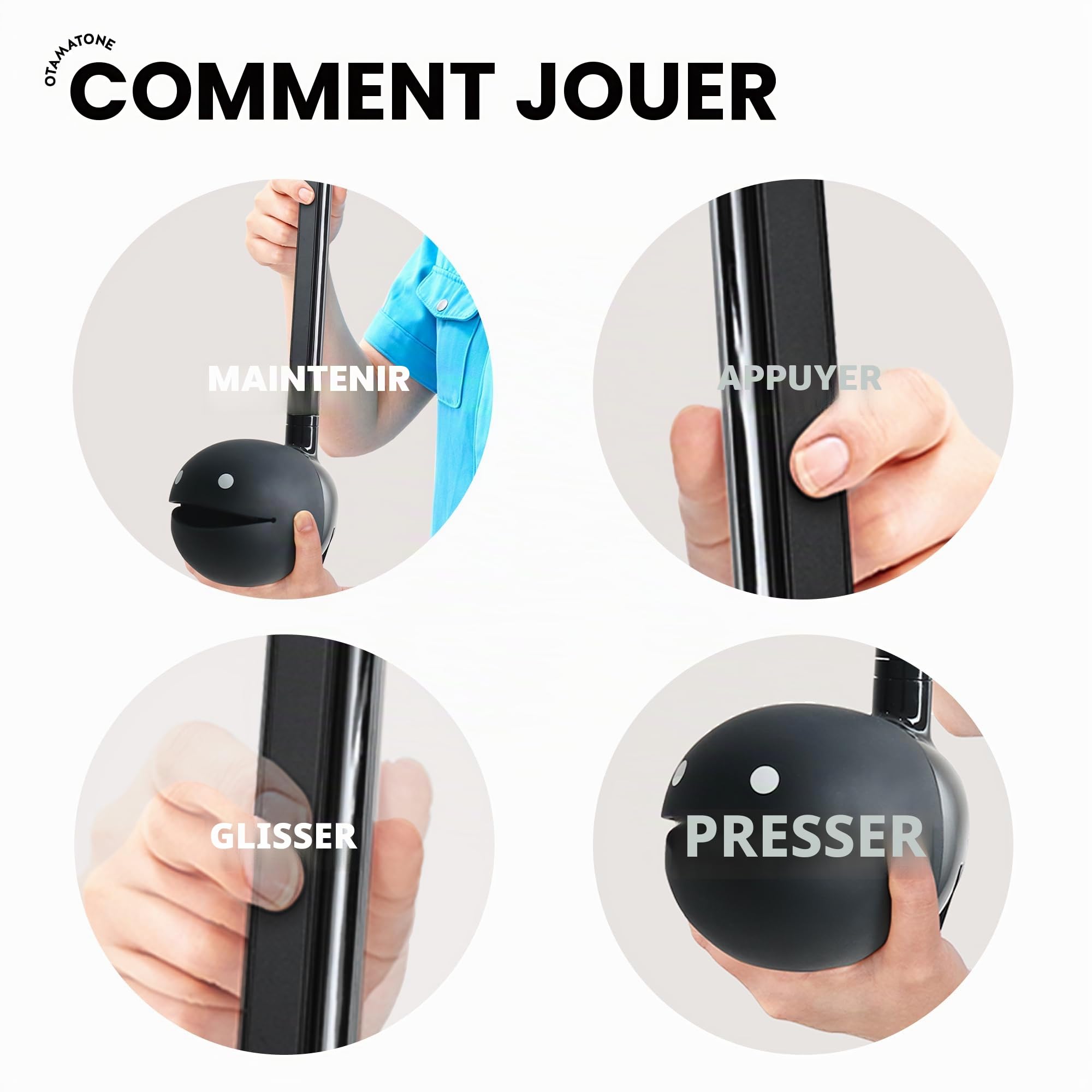 Otamatone Deluxe [Édition Anglaise] - Instrument de Musique Électronique Japonais, Synthétiseur Portable de Maywa Denki, Noir