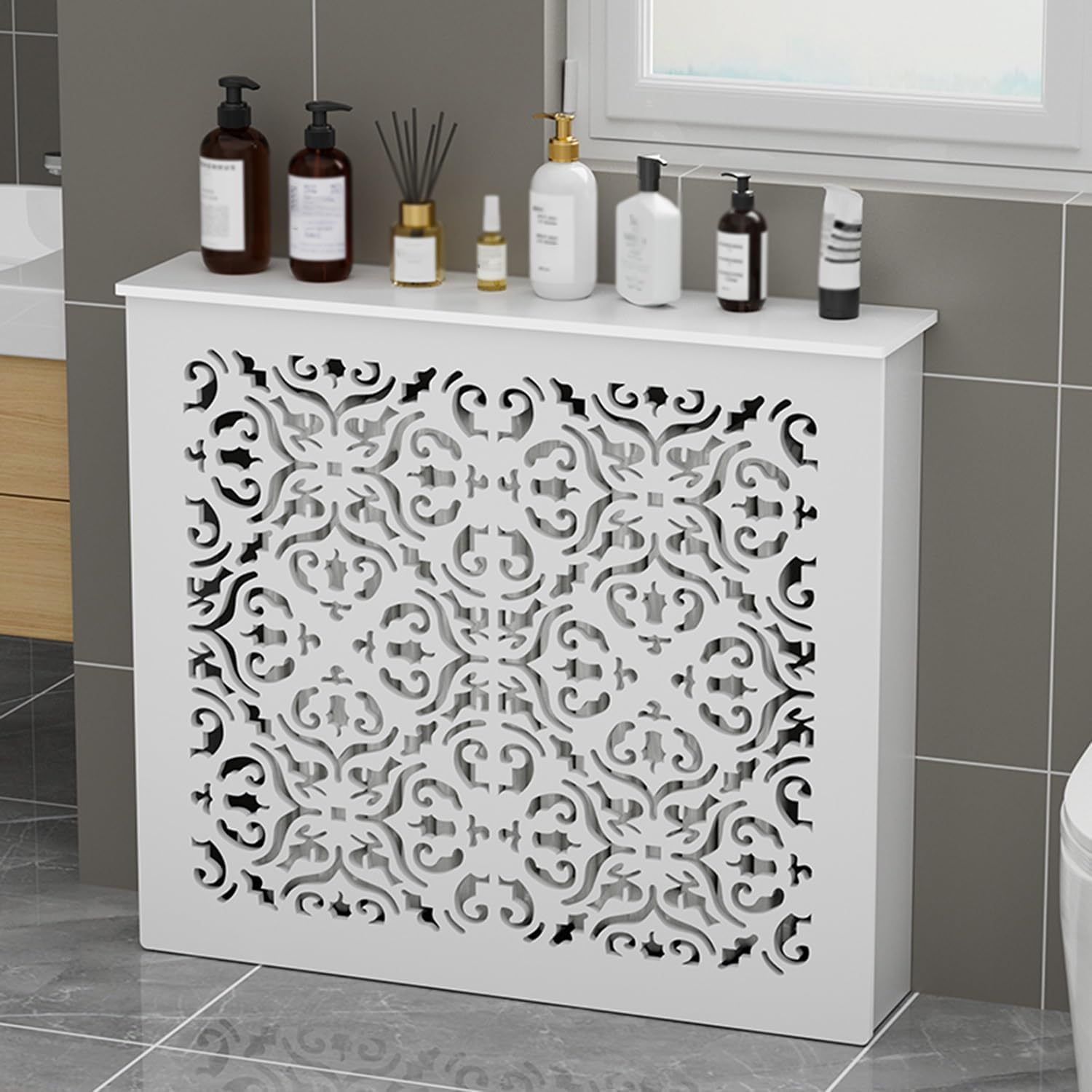 Wood Vented Decorative Cabinet for Home, Safety Steam Heating Solution for Living Room Bathroom, Modern Design, Durable, Functional