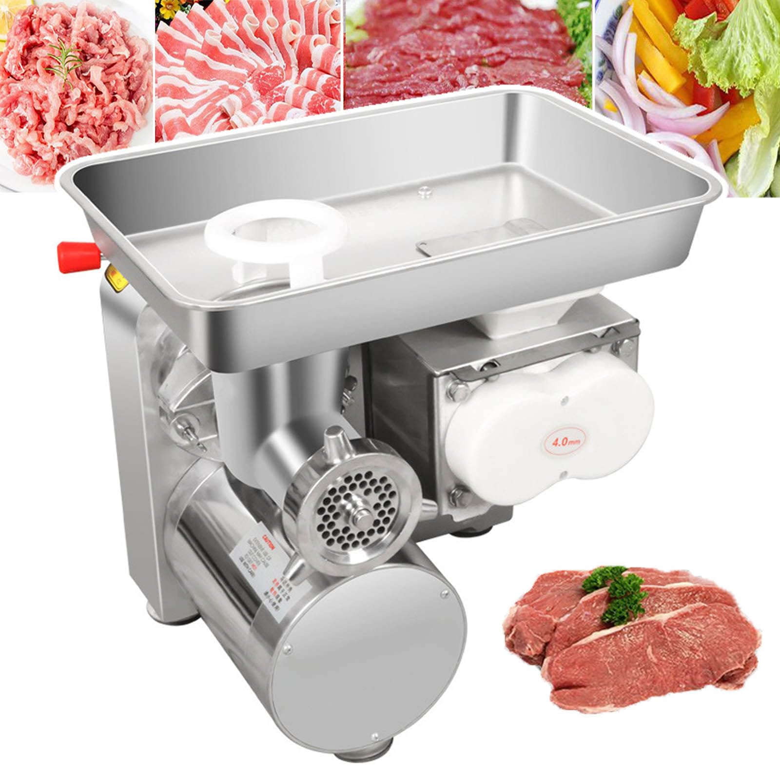 Krajalnica do mięsa do domu, komercyjna maszynka do mięsa ze stali nierdzewnej, 200 kg/h, mielone mięso(1500 W