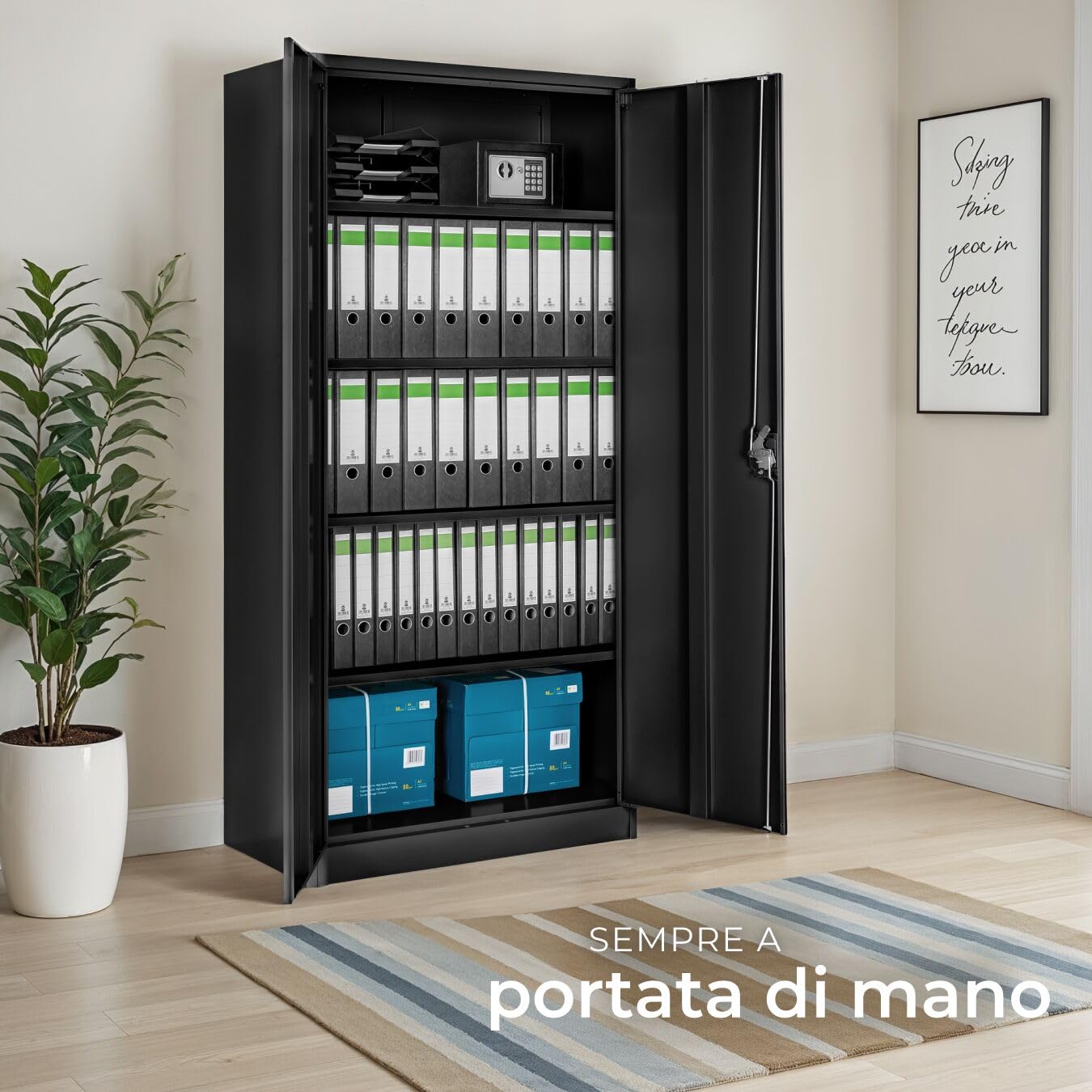 tectake® Armadio Porte Battenti, 180x90x40 cm, con 2 Ante