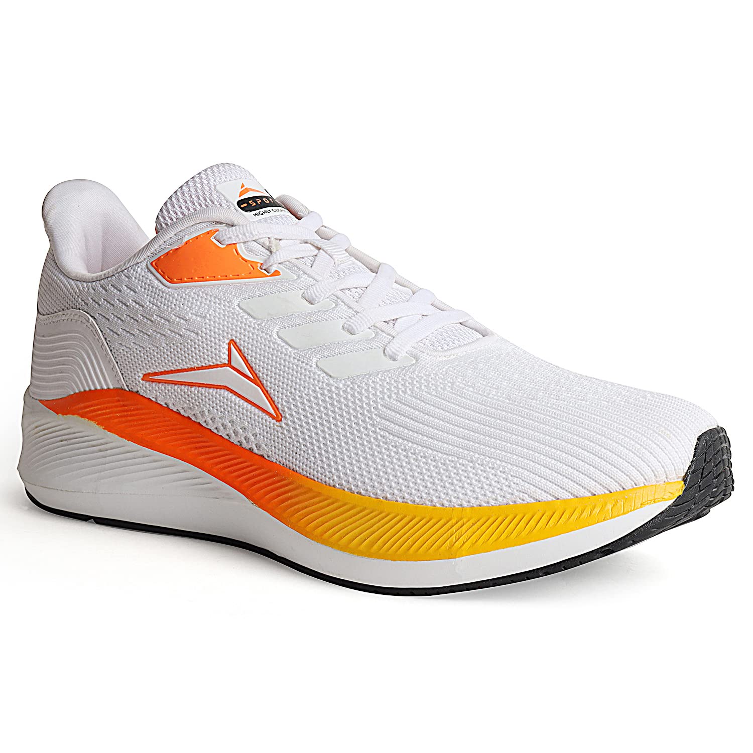 JQR Zoom Sports, correr, caminar, gimnasio, zapatos de entrenamiento para hombres, elegantes, transpirables, ligeros, cómodos, WHT/ORG, 8 UK