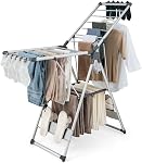 Tangkula Collapsible Clothes Drying Rack, 2-Layer Space-Saving Aluminum Drying Rack w/Adjustable Wings, Folding Laundry Drying Rack for Indoor & Outdoor Use