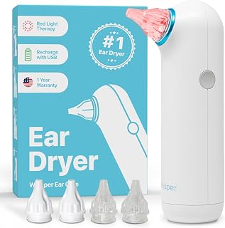 Ear Dryer | USA | 1 Year Warranty | Rechargable Ear Water Drying Aid with Red Light Therapy Delivers Gentle Warm Air to The Ear to Combat Annoying Swimmers Ear Infections as an Ear Fluid Remover