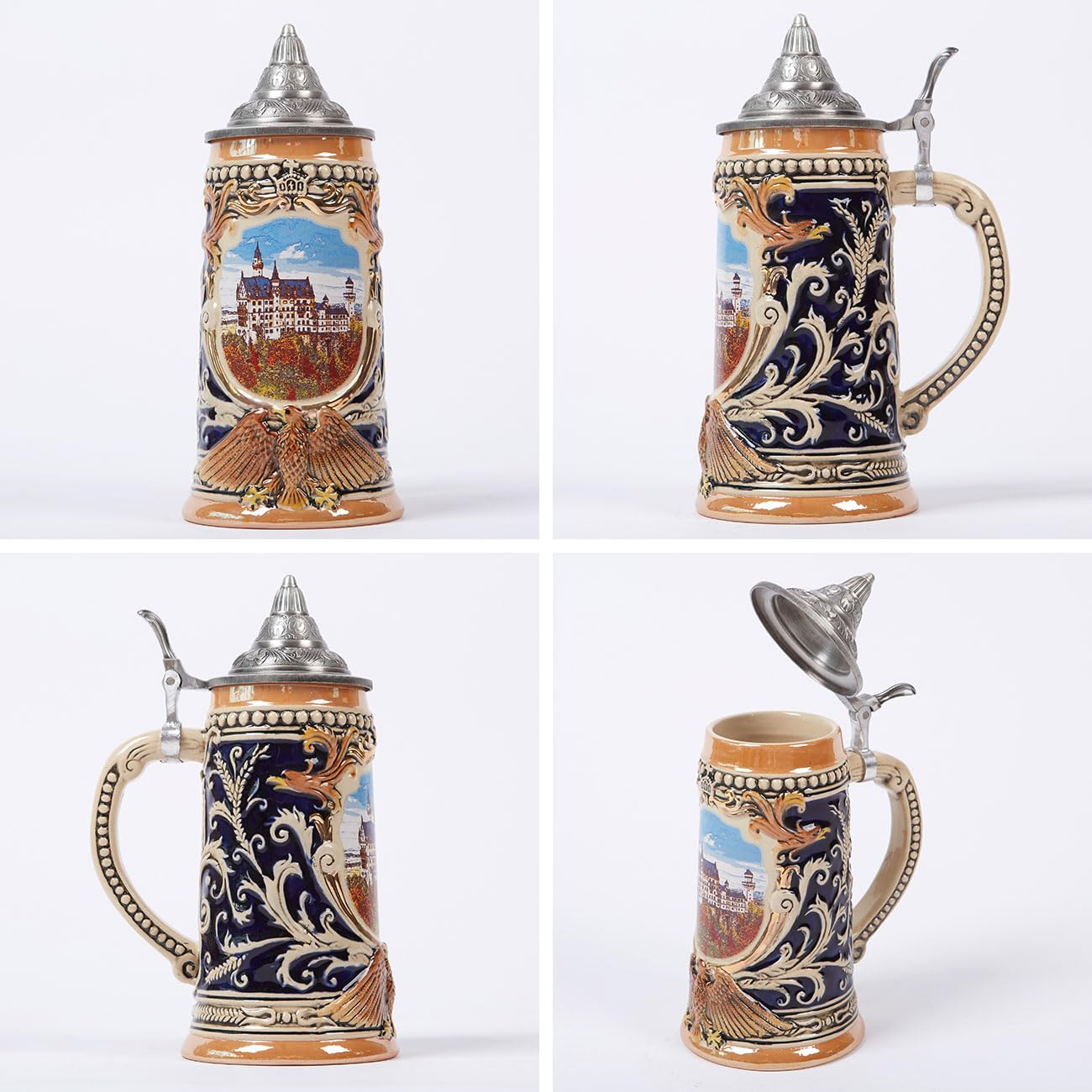Bierkrug Mit Deckel Deutscher Bierseidel Steinkrug Oktoberfest Trinkbecher Bayern Geschenk Für Männer Vater Bierliebhaber Keramik 700ml