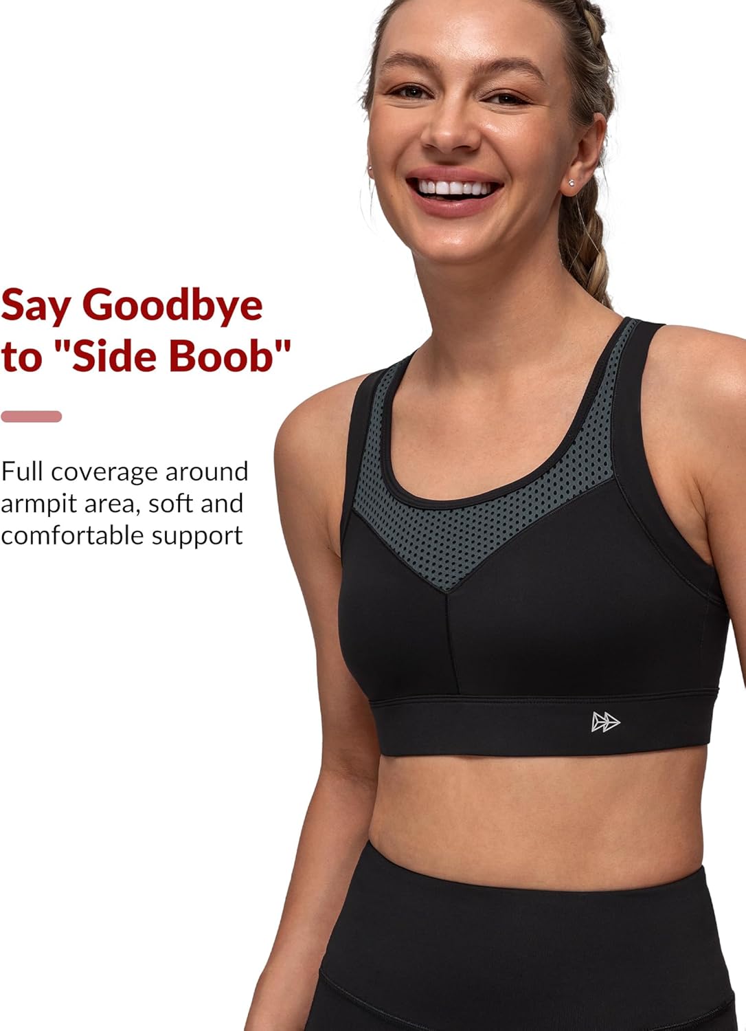 Yvette Racerback Sports Bras for Women High Support Running Supportive Sports Bra with Sewn in Pads - Image 3